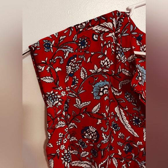 NWT Liz Claiborne Red Floral Split Crew Neck Blouse Sz XXL (20) - Picture 2 of 10